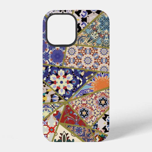 Abstracte etnische Spaanse tegel patchwork handget iPhone Hoesje (Achterkant)