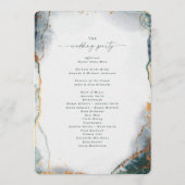 Abstracte eucalyptus groene huwelijksceremonie programmakaart (Achterkant)