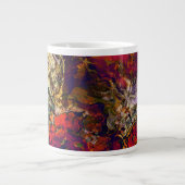 Abstracte Evening Red, Cream & Midnight Swirl Grote Koffiekop (Voorkant)