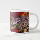 Abstracte Evening Red, Cream & Midnight Swirl Grote Koffiekop (Rechts)
