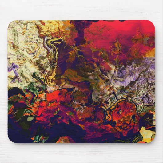 Abstracte Evening Red, Cream & Midnight Swirl Muismat (Voorkant)