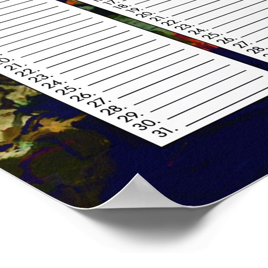 Abstracte Evening Red, Cream & Midnight Swirl Poster (Hoek)