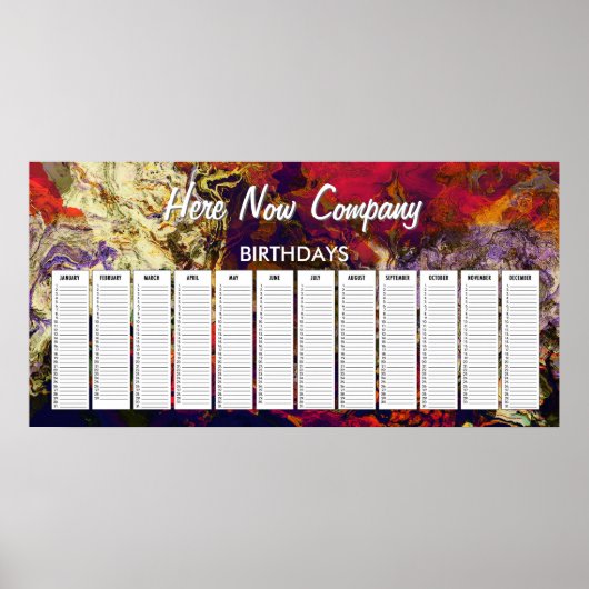 Abstracte Evening Red, Cream & Midnight Swirl Poster (Voorkant)