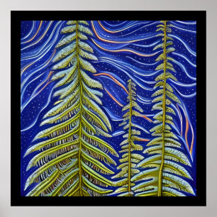 Abstracte Evergreens Poster