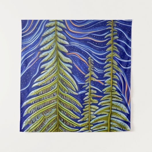 Abstracte Evergreens Wandkleed (Voorkant)