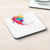 Abstracte exotische Spletters voor het verven van  Bier Onderzetter (Linkerzijde)