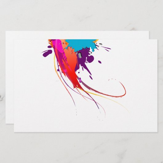 Abstracte exotische Spletters voor het verven van  Briefpapier (Voorkant / Achterkant)