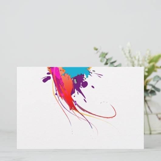 Abstracte exotische Spletters voor het verven van  Briefpapier (Staand voorkant)