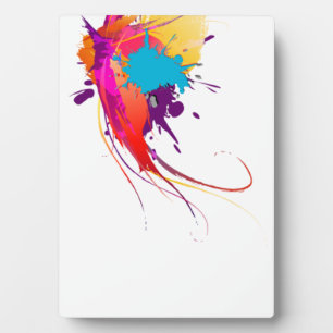 Abstracte exotische Spletters voor het verven van Fotoplaat