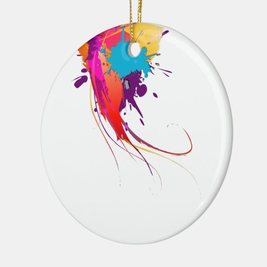 Abstracte exotische Spletters voor het verven van  Keramisch Ornament (Links)