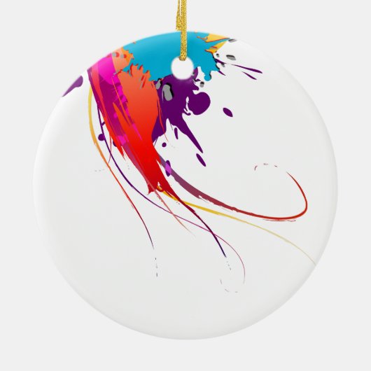 Abstracte exotische Spletters voor het verven van  Keramisch Ornament (Achterkant)