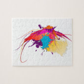 Abstracte exotische Spletters voor het verven van Legpuzzel (Horizontaal)