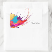 Abstracte exotische Spletters voor het verven van  Rechthoekige Sticker (Tas)