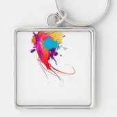 Abstracte exotische Spletters voor het verven van  Sleutelhanger (Voorkant)