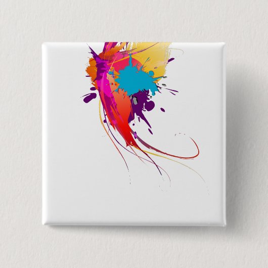 Abstracte exotische Spletters voor het verven van  Vierkante Button 5,1 Cm (Voorkant)