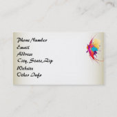 Abstracte exotische Spletters voor het verven van  Visitekaartje (Achterkant)