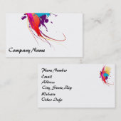 Abstracte exotische Spletters voor het verven van  Visitekaartje (Voorkant / Achterkant)