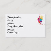 Abstracte exotische Spletters voor het verven van  Visitekaartje (Achterkant)