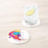 Abstracte exotische Spletters voor het verven van Zandsteen Onderzetter (Zijkant)