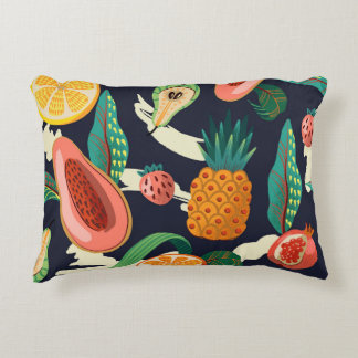 Abstracte exotische vruchten: naadloos getextureer accent kussen