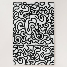 Abstracte expert zwarte en witte puzzel