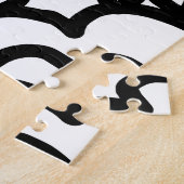 Abstracte expert zwarte en witte puzzel legpuzzel (Zijkant)