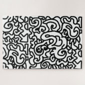 Abstracte expert zwarte en witte puzzel legpuzzel (Horizontaal)