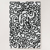 Abstracte expert zwarte en witte puzzel legpuzzel (Verticaal)