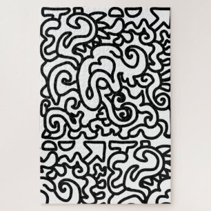 Abstracte expert zwarte en witte puzzel legpuzzel