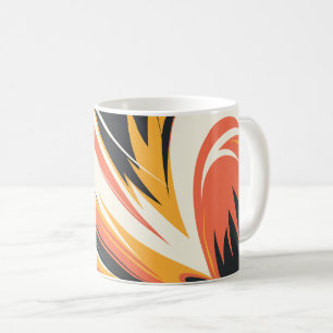 Abstracte explosie in warme tinten koffiemok