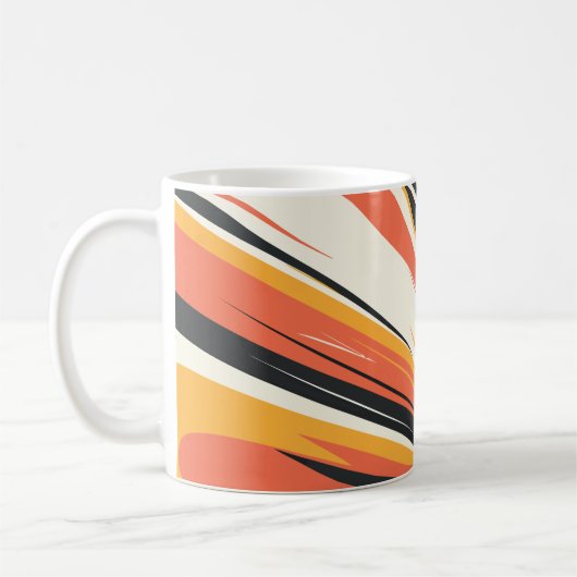 Abstracte explosie in warme tinten koffiemok (Links)