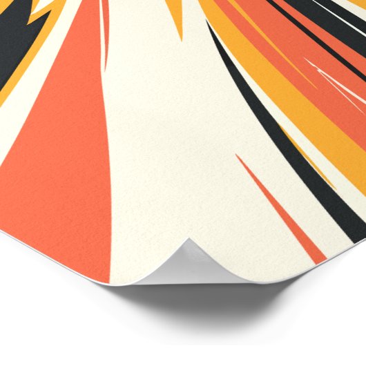 Abstracte explosie in warme tinten poster (Hoek)