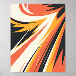 Abstracte explosie in warme tinten poster
