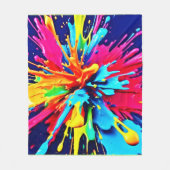 Abstracte explosie van kleur en verf fleece deken (Voorkant)