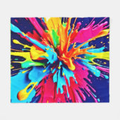 Abstracte explosie van kleur en verf fleece deken (Voorkant (Horizontaal))