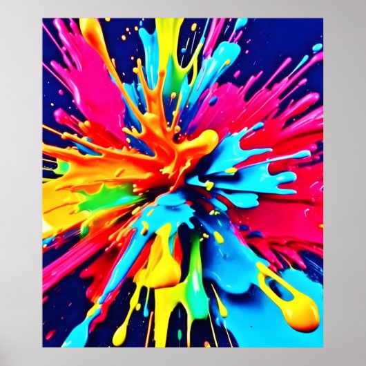 Abstracte explosie van kleur en verf poster (Voorkant)