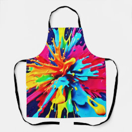 Abstracte explosie van kleur en verf schort