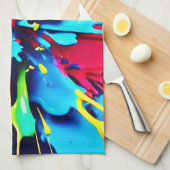 Abstracte explosie van kleur en verf theedoek (Quarter Fold)