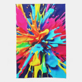 Abstracte explosie van kleur en verf theedoek (Verticaal)