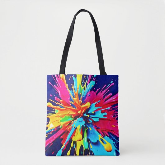 Abstracte explosie van kleur en verf tote bag (Voorkant)