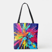 Abstracte explosie van kleur en verf tote bag (Achterkant)