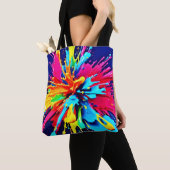 Abstracte explosie van kleur en verf tote bag (Dichtbij)
