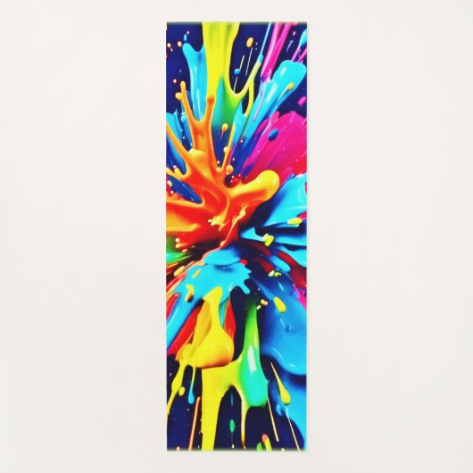 Abstracte explosie van kleur en verf yogamat (Voorkant)