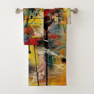 Abstracte explosie van levendige kleuren en dynami bad handdoek