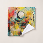 Abstracte explosie van levendige kleuren en dynami bad handdoek (Wasdoekje)
