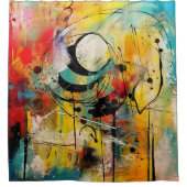 Abstracte explosie van levendige kleuren en dynami douchegordijn (Voorkant)