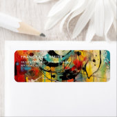 Abstracte explosie van levendige kleuren en dynami etiket (Insitu)