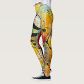 Abstracte explosie van levendige kleuren en dynami leggings (Links)