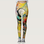Abstracte explosie van levendige kleuren en dynami leggings (Voorkant)