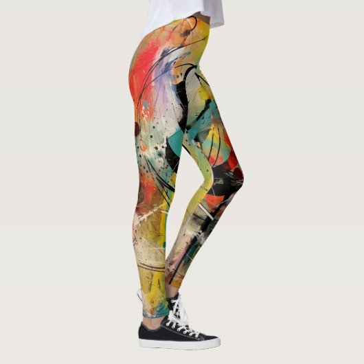 Abstracte explosie van levendige kleuren en dynami leggings (Rechts)